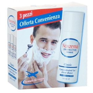 NOXZEMA Protective Shave Schiuma da Barba Classica Concentrato per Barba Confezione da Viaggio - 3pz da 50ml