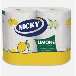NICKY Carta Asciugatutto Cucina Limone - 2 rotoli
