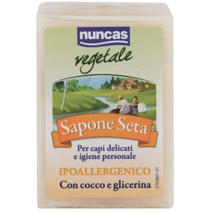 NUNCAS Vegetale Sapone Seta Ipoallergenico con Cocco e Glicerina - 150gr